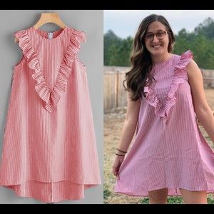 SHEIN Red Striped Dress